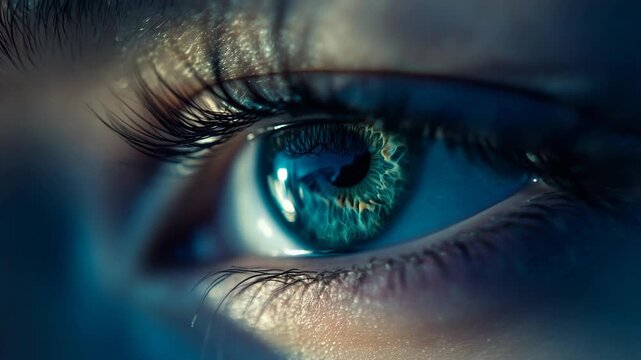 Stunning high-resolution close-up of a human eye showcasing iris and pupil with intricate reflections and fine details.