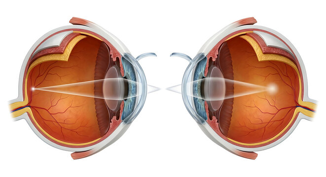 Detailed 3D Render of LASIK Excimer Laser Eye Surgery Anatomy, Suitable for Science Education, Isolated on a White Background