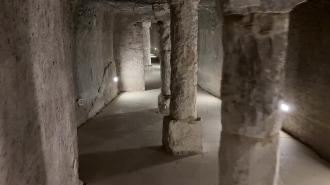 A view from inside the Step Pyramid, located in the Saqqara Pyramids area in Egypt.