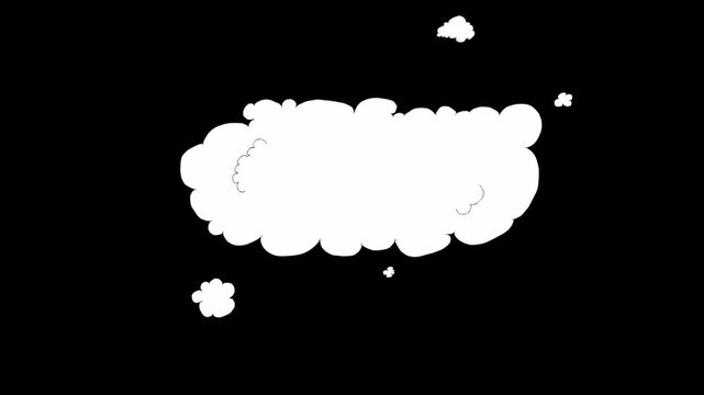 Abstract White Cloud Shape Appearing on Black Background.