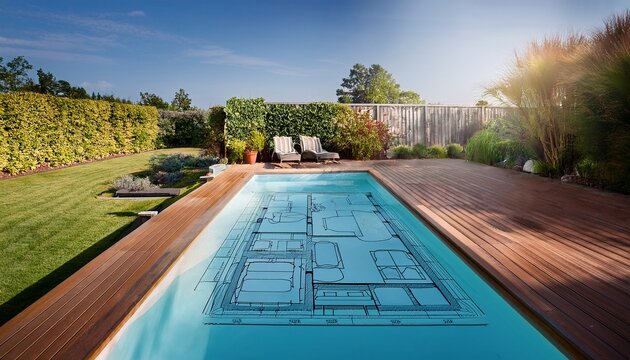 landscape design plan garden layouts pool patio outdoor architecture concept photo