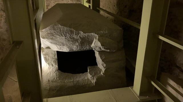 A view from the Serapeum of Saqqara, located in the Saqqara Pyramids area in Egypt. It is one of the most mysterious and engineering marvels of ancient Egypt's underground structures.