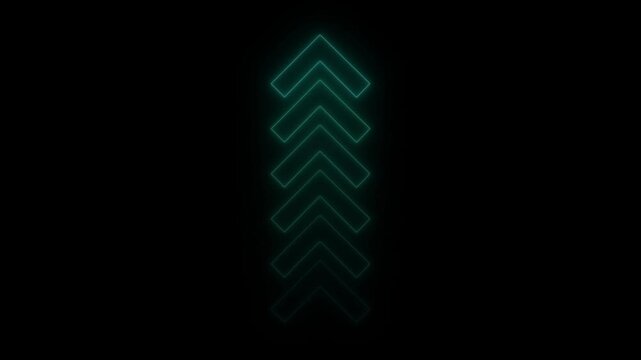 Arrow Loop Animation video direction concept. colorful arrow icon concept on black background.4k