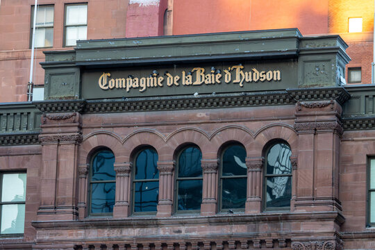MONTREAL, CANADA, 22 December 2025 : Historic building facade French sign architecture heritage urban scene