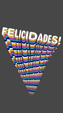 Animaci&oacute;n de Texto Feliz y Colorido de Felicidades en Formato Vertical - Tarjeta Virtual e Invitaci&oacute;n Digital 2D