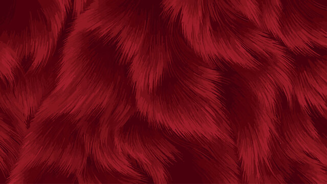 An exquisite deep crimson abstract background showcasing intricate wavy patterns reminiscent of plush fur or flowing hair, rendered in a rich, textured style for elegant and festive designs.