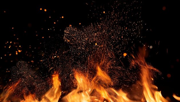 fire embers particles over black background fire sparks background abstract dark glitter fire particles lights bonfire in motion blur flames burning