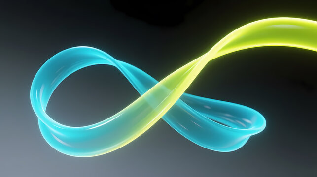 Neon mobius strip in dark space
