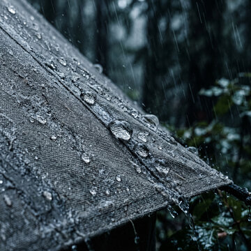 Raindrops on Tent Fabric, Outdoor Camping, Waterproof Shelter, Nature