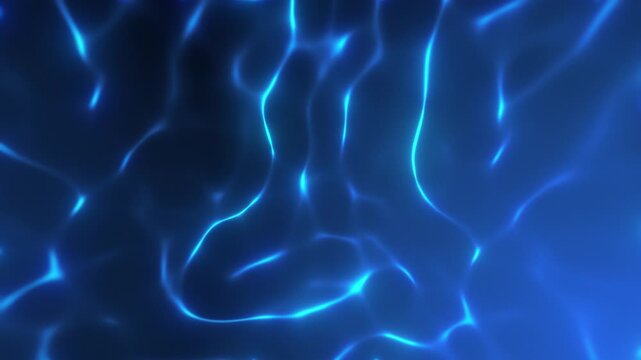 Deep Sea Underwater Caustics Motion Background with Dark Blue Light Rays and Shimmering Ocean Floor Reflection for Science Documentary and Cinematic VFX Loop