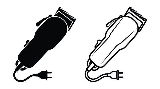 Hair clippers silhouette on a white background vector illustration