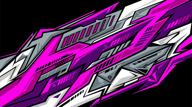 Futuristic purple mecha automotive vinyl wrap