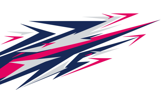 Pink blue and gray sharp geometric racing decals