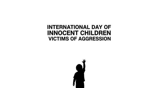 International day of innocent children victims of aggression silhouette