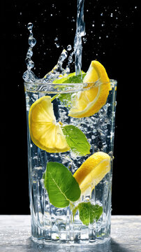 Refreshing lemon mint infused water for healthy hydration and diet awareness