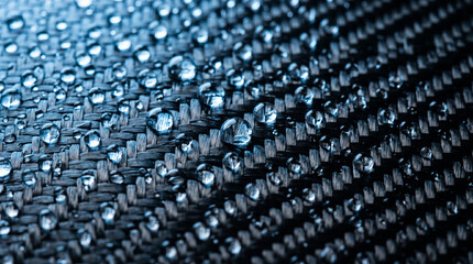 Obraz premium Water Droplets on Carbon Fiber Texture