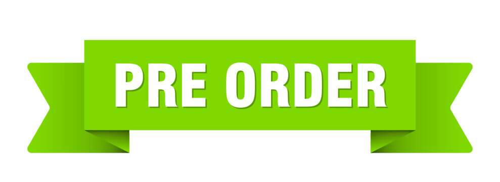 pre order ribbon isolated on transparent background. pre order ribbon