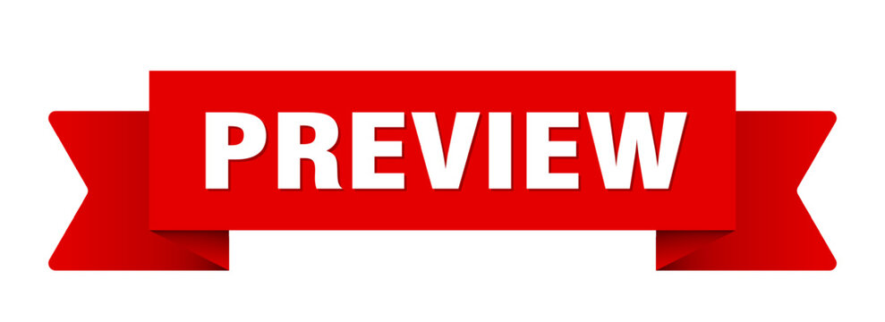 preview ribbon isolated on transparent background. preview ribbon
