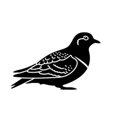 Fototapeta premium Black Silhouette Pigeon Bird Icon Vector Illustration