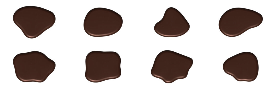 溶けたチョコレートの3Dフレームセット 広告バナーや見出しに使えるとろける流動シェイプ