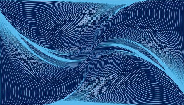 Blue Wavy Lines Abstract Background Trendy Psychedelic Retro Style Backdrop Waves Swirl And Twirl Pattern Twisted Distorted Vector Texture Yk Aesthetic Design