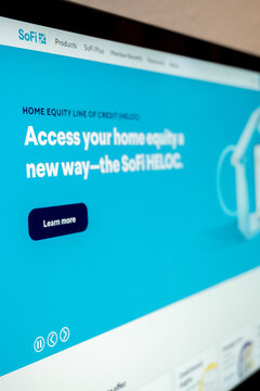 Mexico city, mexico, 06 09 2026, sofi website displaying home equity line of credit information