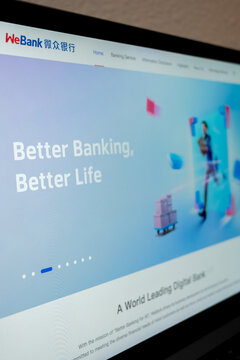 Mexico city, mexico, 06 09 2026, webank digital banking website displaying better banking, better life slogan