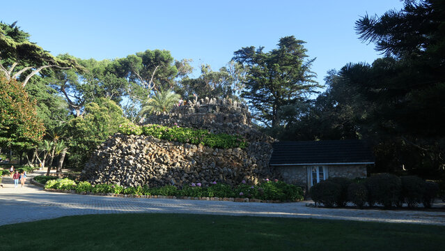 Lisbon, Portugal. Parque Marechal Carmona created in the 1940s, this green space results from the ownership of the gardens of Pal&aacute;cio Condes Castro Guimar&atilde;es