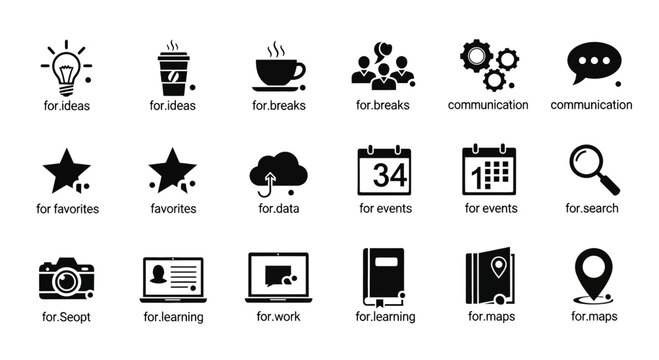 Collection of flat design icons for web and mobile applications