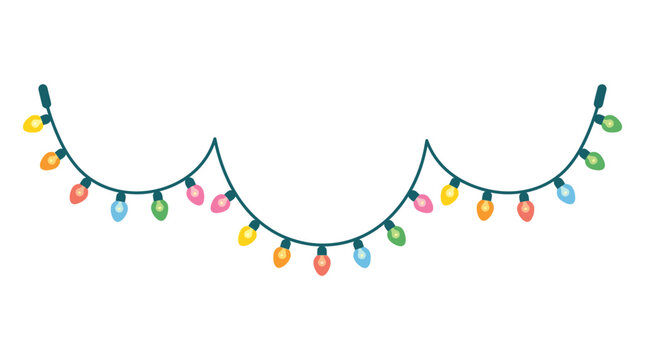 Glamping decoration with hanging colorful string lights