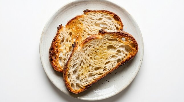 slice of bread baked and served on a plate