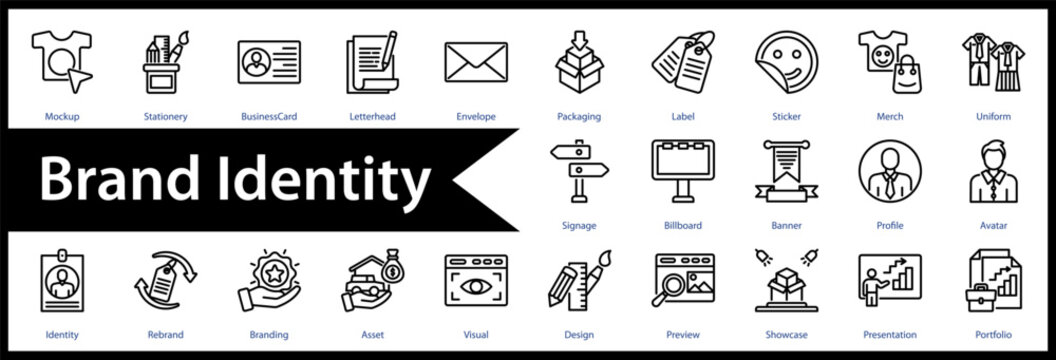 Brand Identity web icon set and collection