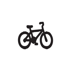 Fototapeta premium Black silhouette icon of a bicycle for transport design
