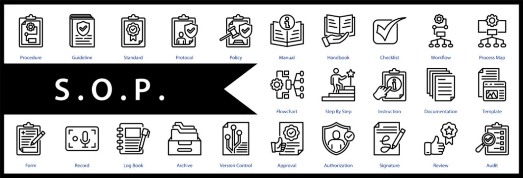 S O P web icon set and collection
