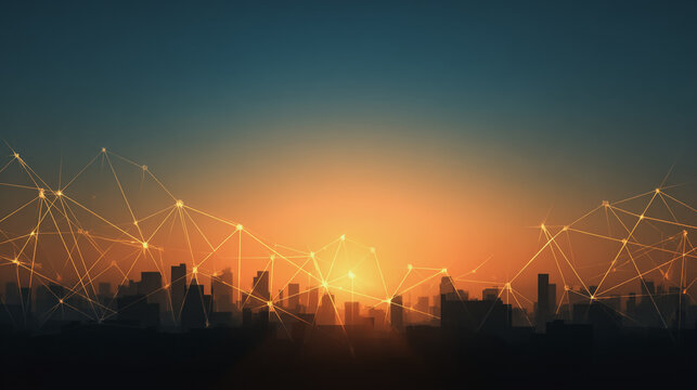 Smart digital Innovation city with connection network reciprocity over the city of future smart wireless digital city and social media networking systems that connects people with in city