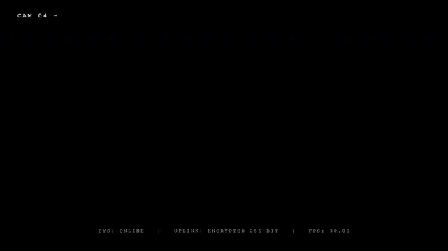 Security Camera HUD Overlay with Blinking REC Indicator and Encrypted Status Bar, Animated Surveillance Interface