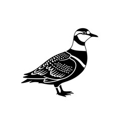 Fototapeta premium Stylized Black and White Bird Silhouette