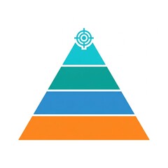Fototapeta premium 2D Flat Design Target Pyramid Infographic