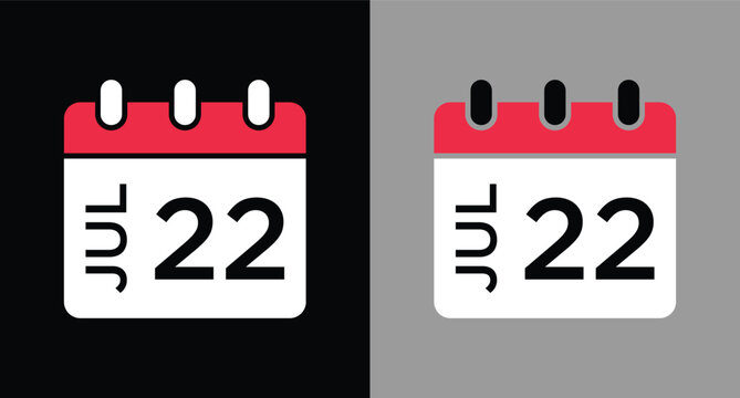calendar - July 22 icon illustration isolated vector sign symbol