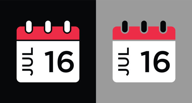 calendar - July 16 icon illustration isolated vector sign symbol