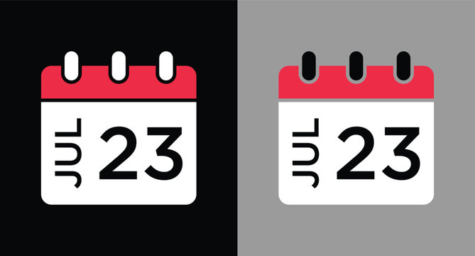 calendar - July 23 icon illustration isolated vector sign symbol