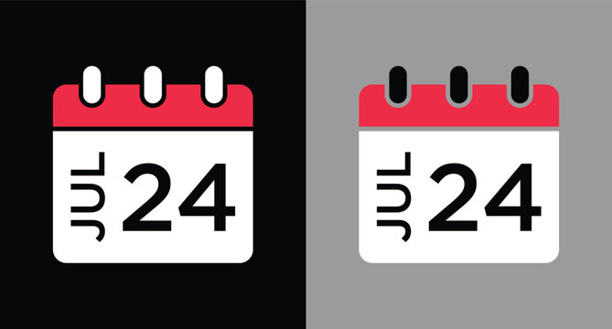 calendar - July 24 icon illustration isolated vector sign symbol