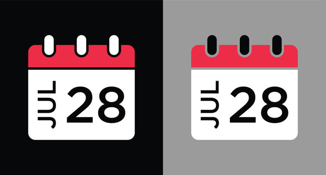 calendar - July 28 icon illustration isolated vector sign symbol