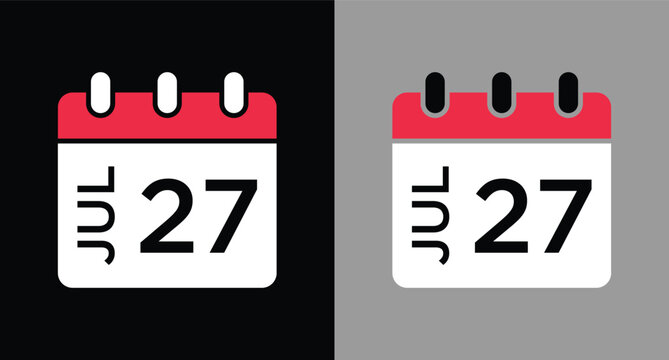 calendar - July 27 icon illustration isolated vector sign symbol