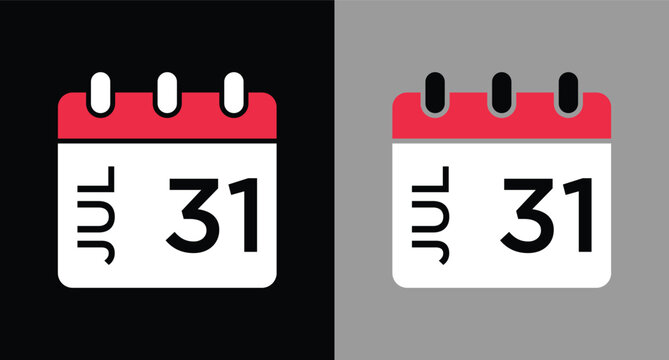 calendar - July 31 icon illustration isolated vector sign symbol