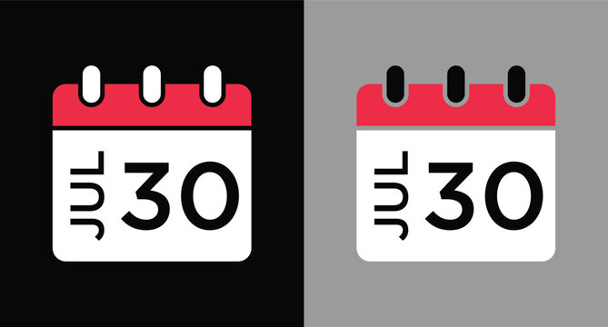 calendar - July 30 icon illustration isolated vector sign symbol