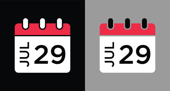 calendar - July 29 icon illustration isolated vector sign symbol