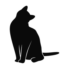 Black Cat Silhouette Vector Icon © Gisella