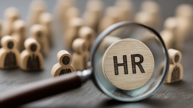 HRM or Human Resource Management, manager icon which is among staff icons for human development recruitment leadership and customer target, resume, interview. generate by AI