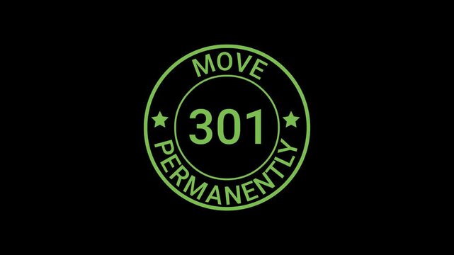 301 stamp animation moving permanently with transparent background
